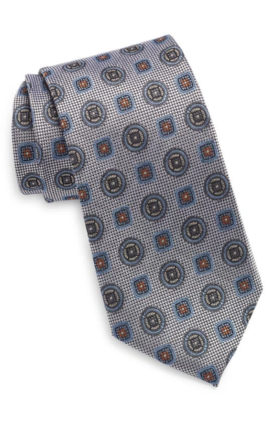 Nordstrom Medallion Silk Tie In Silver