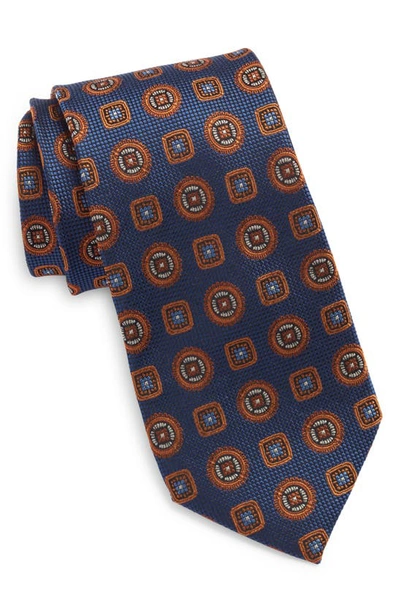 Nordstrom Medallion Silk Tie In Navy-rust