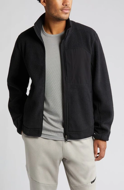 Zella High Pile Fleece Jacket In Black