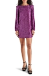 Steve Madden Bb Dakota By  Long Sleeve Sequin Dress In Purple