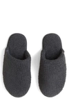 Barefoot Dreams Men's Cozychic Ribbed Slippers In Carbon