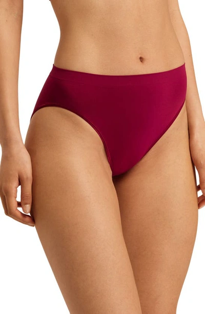 Hanro Touch Feeling High Cut Briefs In Intense Garnet