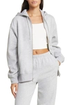 Bp. Oversize Organic Cotton Blend Zip-up Hoodie In Grey Soft Heather
