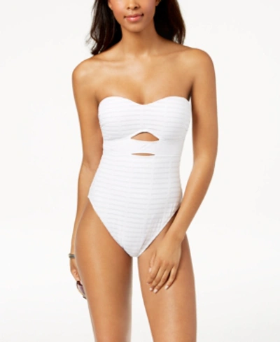 Kenneth Cole Cutout Tummy-control One-piece Swimsuit Women's Swimsuit In White