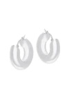 Saks Fifth Avenue Sterling Silver Donut Hoop Earrings 0.75"