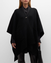 Vince Double-faced Knit Wool & Cashmere Cape In Black Blue