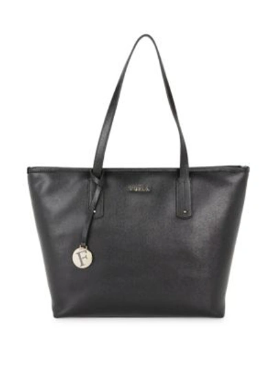 Furla Everyday Leather Tote In Onyx