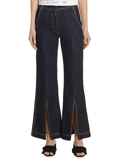 Each X Other Wide-leg Cotton Jeans In Dark Blue