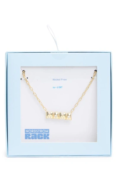 Nordstrom Rack Mama Cubic Zirconia Pendant Necklace In Clear- Gold