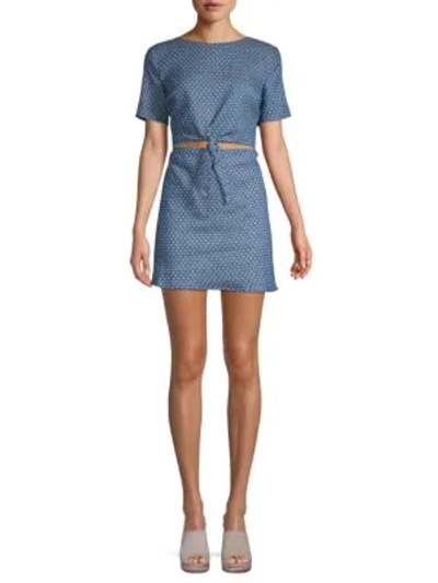 Lucca Couture Kennedi Front-tie Dress In Ocean Blue