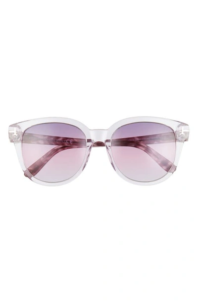 Tom Ford Olivia 54mm Gradient Round Sunglasses In Clear Violet