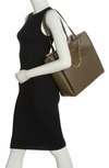 Kate Spade Carlyle Large Pebbled Leather Tote In Duck Green