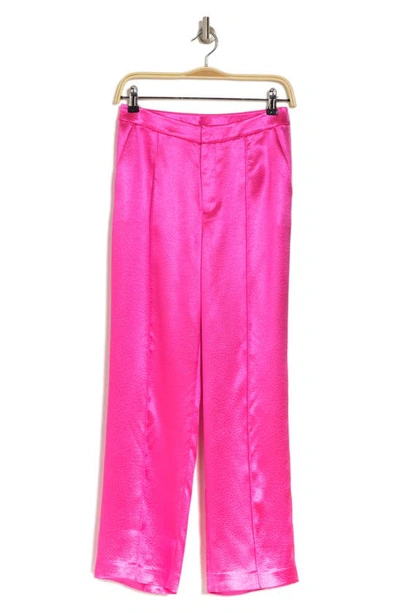 Cinq À Sept Karis Embossed Satin Trousers In Ultra Pink