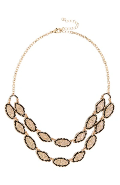 Nordstrom Rack Tiered Frontal Necklace In Black- Gold