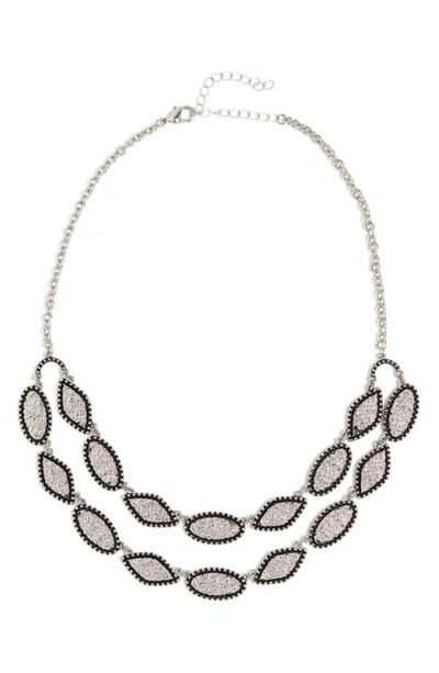 Nordstrom Rack Tiered Frontal Necklace In Black- Rhodium