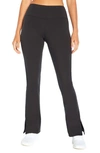 Balance Collection Mckenna Slit Hem Bootcut Leggings In Black