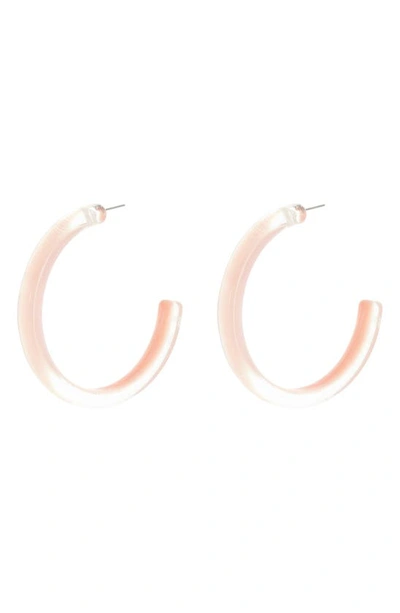 Melrose And Market Shimmer Hoop Earrings In Pink