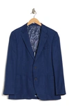 Nautica Jensen Blue Solid Two Button Notch Lapel Active Stretch Tailored Fit Jacket In Navy