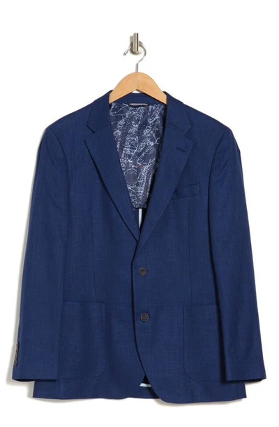 Nautica Jensen Blue Solid Two Button Notch Lapel Active Stretch Tailored Fit Jacket In Navy