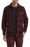 Union Cascade Buffalo Plaid Microfleece Button-up Shirt In Varsity