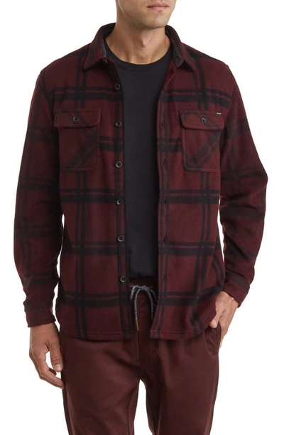 Union Cascade Buffalo Plaid Microfleece Button-up Shirt In Varsity