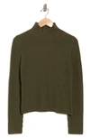 French Connection Mozart Crop Turtleneck Sweater In Olive