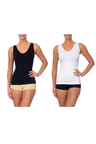 Body Beautiful Reversible Shaping Camisole In Black/ Whitednu