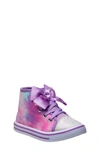 Laura Ashley Kids' Tie Dye Bow High Top Sneaker In Purple