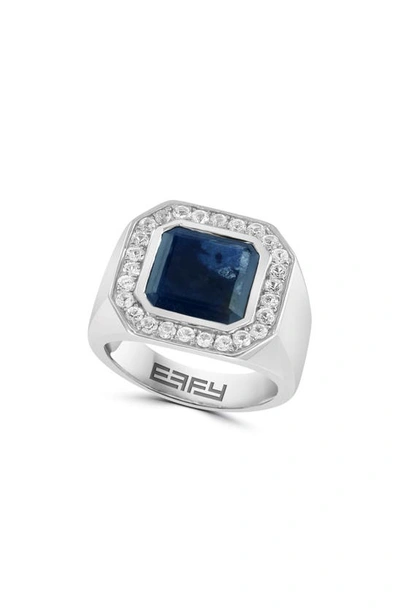 Effy Sapphire Halo Ring In Blue