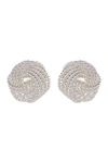Argento Vivo Sterling Silver 18k Gold Plated Sterling Silver Textured Knot Stud Earrings In Metallic