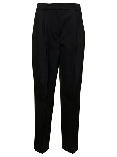 Totême Double Pleated Tailored Trousers In Black