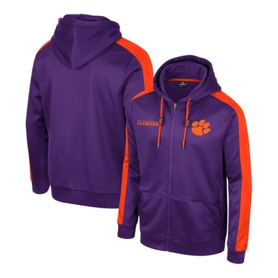 Colosseum Purple Clemson Tigers Reese Full-zip Hoodie