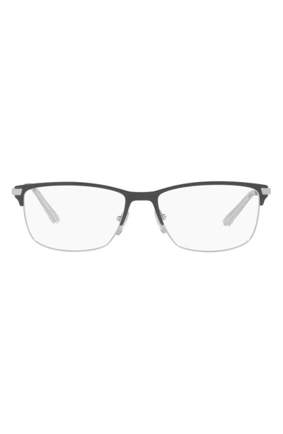 Prada 52mm Rectangular Optical Glasses In Silver