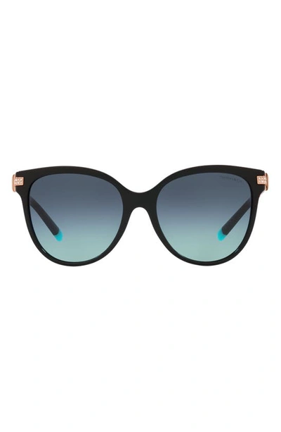 Tiffany & Co 55mm Gradient Pillow Sunglasses In Black