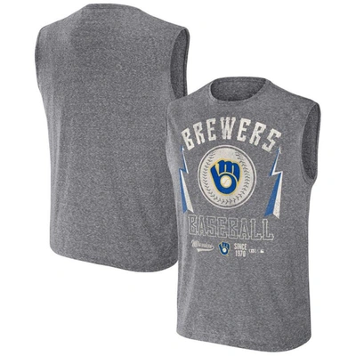 Darius Rucker Collection By Fanatics Charcoal Milwaukee Brewers Muscle Tank Top