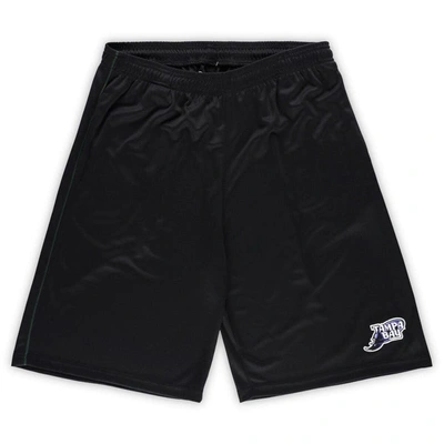 Profile Men's Â Black Distressed Tampa Bay Rays Big And Tall Mesh Shorts