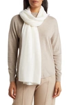 Stewart Of Scotland Cashmere Featherweight Scarf In Ivory