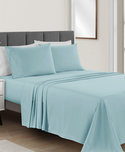 Sunham Microfiber Solid 4-pc. Sheet Set, Queen In Aqua