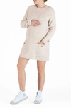 Cache Coeur Honey Long Sleeve Maternity/nursing Sweater Dress In Beige