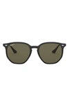 Ray Ban 54mm Polarized Irregular Sunglasses In Black
