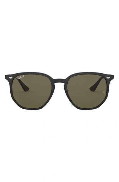 Ray Ban 54mm Polarized Irregular Sunglasses In Black