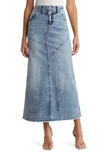Wash Lab Denim Pieced Denim Maxi Skirt In Pacific Blue