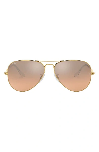 Ray Ban Original 62mm Aviator Sunglasses In Pink Flash