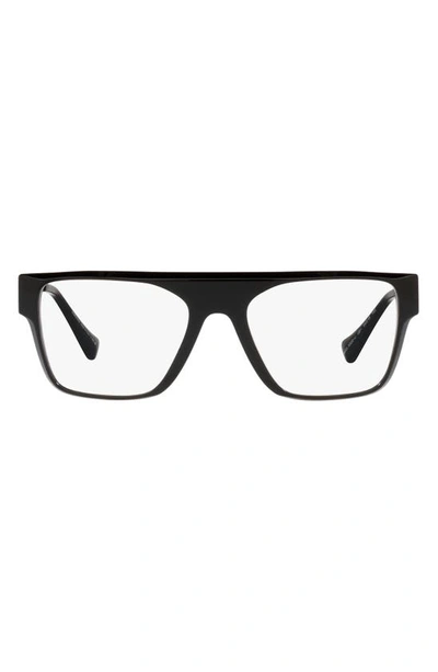 Versace 53mm Rectangular Optical Glasses In Black