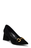Jeffrey Campbell Happy Hour Pointed Toe Pump In Black Suede Gold