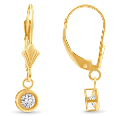 Pompeii3 1/2ct Diamond Lab Grown Dangle Lever Back Hoop Earrings 14k Yellow Gold In Multi