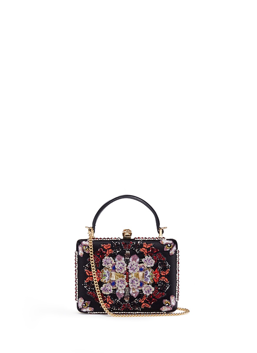 Alexander Mcqueen 'obsession' Sequin Embroidered Leather Handle Satin ...
