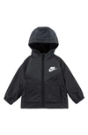 Nike Babies' Fleece Lined Windbreaker Jacket In Black