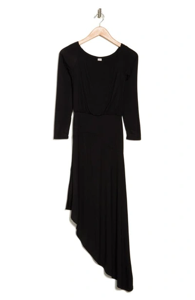 Go Couture Asymmetric Maxi Dress In Black