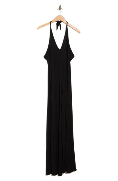 Go Couture Wide Leg Halter Jumpsuit In Black